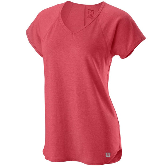 Wilson Womens Training V-Neck Tee holly berry