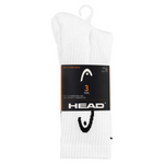 Head 3-Pack Half Cushion Crew Mens Tennis Socks - White