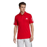 Adidas Club 3 Stripe Polo - Scarlet