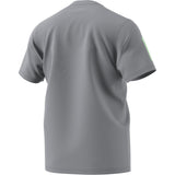Adidas Club 3 Stripe Tee - Grey/Glow Green