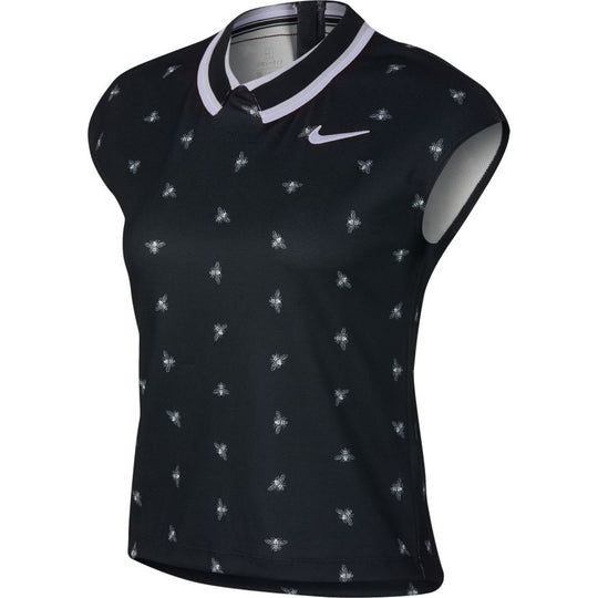 Nike Womens Court DriFit Top - Black/Oxygen Purple