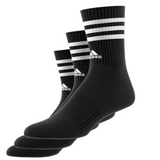 Adidas 3-Stripes Cushioned Crew Socks 3 Pairs - Black/White