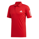 Adidas Club 3 Stripe Polo - Scarlet