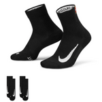 Nike Court Multiplier Max Tennis Ankle Socks 2 Pairs - Black/Black