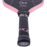 Six Zero Double Black Diamond Control 16mm Pickleball Paddle - Cherry Blossom Pink (Pink Edgeguard)