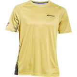 Babolat Boys Performance Crew Neck Tee - Dark Yellow/Black