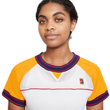 Nike Womens Court DriFit Slam Top - White/University Gold