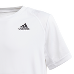 Adidas Boy Club 3-Stripe Tennis T-Shirt - White/Black