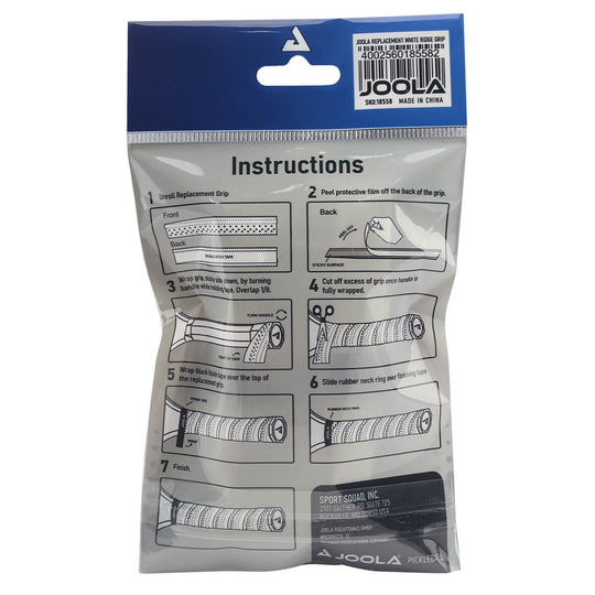 JOOLA Replacement White Ridge Grip- 2 Pack