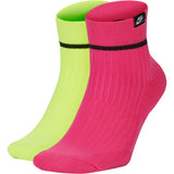 Nike SNKR Ankle Sock 2 Pair - Hi Viz