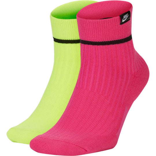 Nike SNKR Ankle Sock 2 Pair - Hi Viz