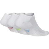 Nike Womens No Show Sock 3 Pack - White/Multi Colour