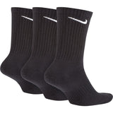 Nike Everyday Training Crew Socks Cushioned -  Black/White (3 Pairs)