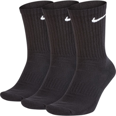 Nike Everyday Training Crew Socks Cushioned -  Black/White (3 Pairs)