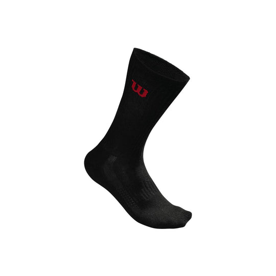 Wilson Crew Sock 3 Pack - Black/Red