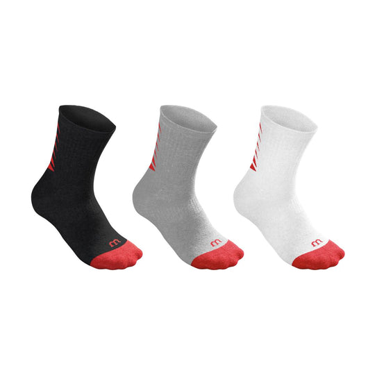 Wilson Youth Crew Sock 3 Pack - White/Black/Heather
