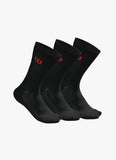 Wilson Crew Sock 3 Pack - Black/Red