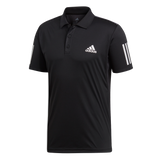 Adidas Club 3 Stripe Polo - Black/ White