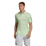 Adidas Club 3 Stripe Polo - Glow Green/Grey
