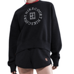 Nike Court Heritage Phoenix Fleece Over-Oversized Crew Neck Womens Tennis Sweatshirt - Black/Anthracite