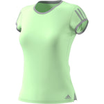 Adidas Womens Club 3 Stripe Tee - Glow Green/Grey