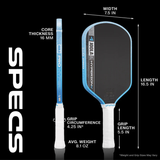 JOOLA Hyperion Pro V Ben Johns 16mm Pickleball Paddle - Bolt Blue