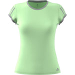Adidas Womens Club 3 Stripe Tee - Glow Green/Grey