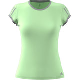 Adidas Womens Club 3 Stripe Tee - Glow Green/Grey