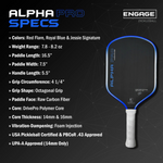 Engage Alpha Pro 14mm Thermoformed Power and Spin Pickleball Paddle