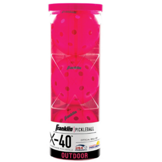 Franklin X-40 Outdoor 3 Pack Pickleballs - Pink