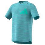 Adidas Sportwear Training Tennis Boys Shirt - Preloved Blue/Easy Green