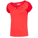 Babolat Play Cap Sleeve Girls Top - Tomato Red