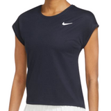 Nike Womens Court DriFit Victory Short-Sleeve - Victory Obsidian/White XS