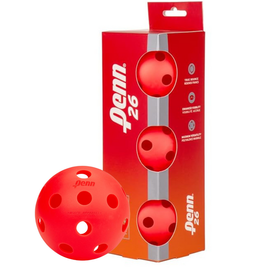 Penn 26 Indoor Pickleball 3 Pack - Hot Lava Red