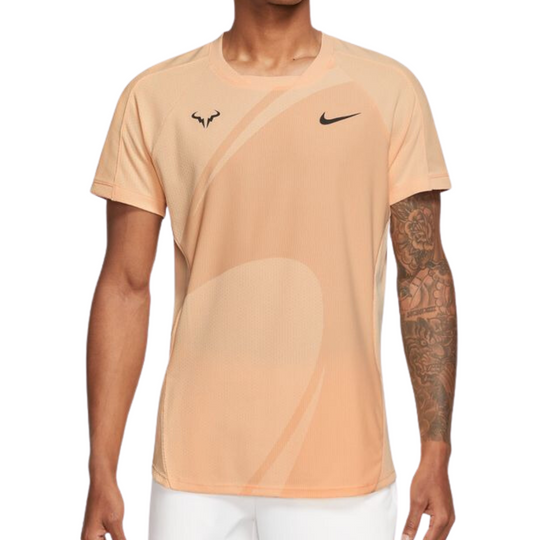Nike Rafa Men  Dri-Fit ADV Short-Sleeve Tennis Top - Ice Peach/Black