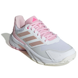 Adidas Courtjam Control 3 Women Tennis Shoes - White/Silver Metallic/Lucid Pink
