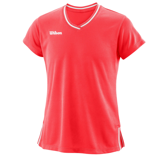 Wilson Girl's Team II V-Neck - Fiery Coral