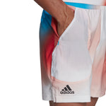 Adidas Melbourne Printed Short - White/Vivid Red/Sky Rush