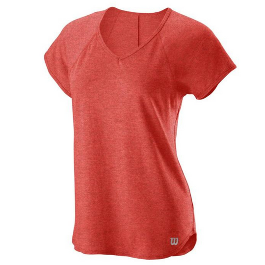 Wilson Womens Training V Neck Tee - Hot Coral