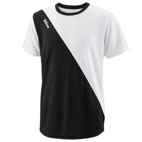 Wilson Boys Team II Angle Crew Tennis Shirt - Black/White