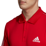 Adidas Club 3 Stripe Polo - Scarlet