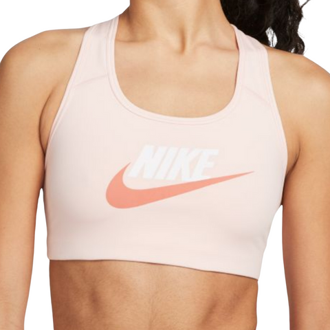 Nike Dri-FIT Swoosh Women Medium-Support Graphic Sports Bra - Atmosphere/White/Madder Root